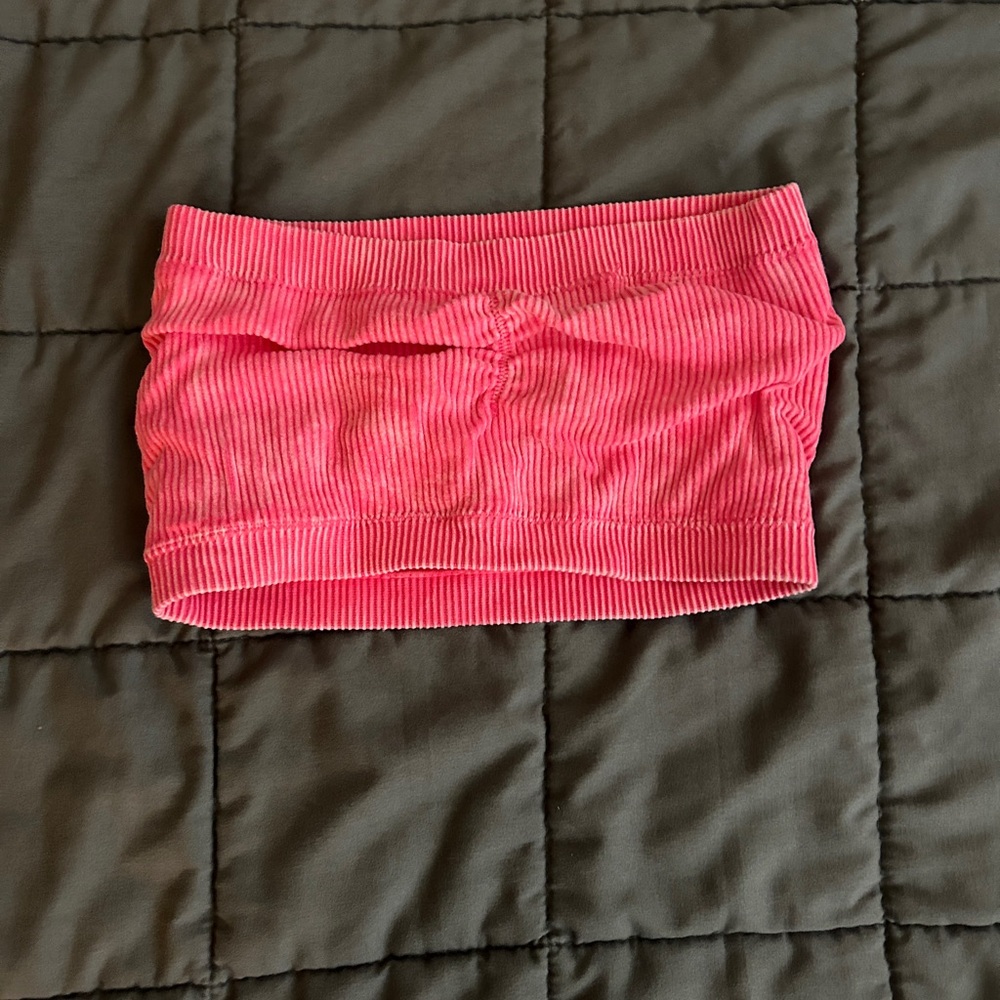 Pink Ribbed American eagle Tube top
